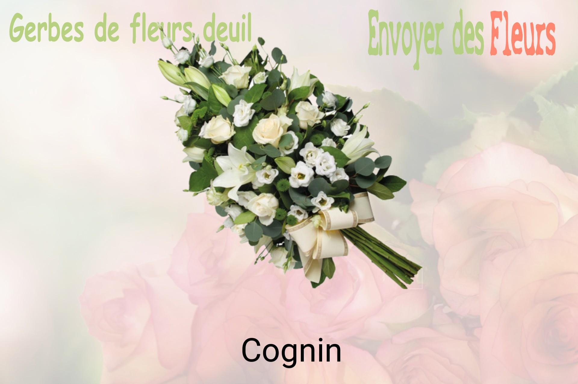 Gerbe de fleurs de deuil livrée à Cognin